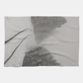 Paño De Cocina Fotografía de niebla de invierno en vías férreas