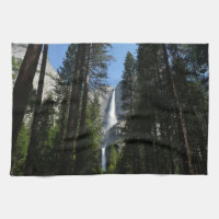 Fotografía del paisaje de Yosemite Falls y bosques