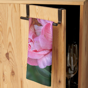 Paño De Cocina Fotografía floral, flor de peones rosados