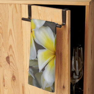 Paño De Cocina Fotografía floral, flor de Plumeria amarilla