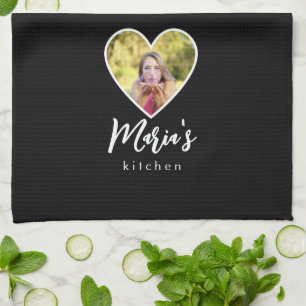 Paño De Cocina Fotografía propia en el marco del corazón negro ca