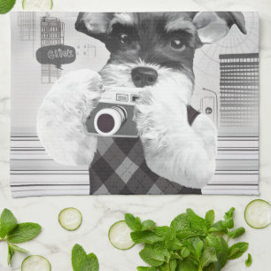 Paño De Cocina Fotógrafo Urbano: Schnauzer en la ciudad de Taipei