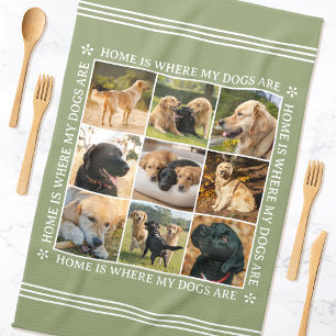 Paño De Cocina Fotomontaje de texto personalizado de mascota perr
