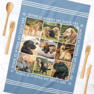 Paño De Cocina Fotos de Colage de Texto Personalizado Perro Masco