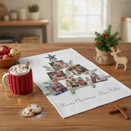 Paño De Cocina Fotos personalizadas de Navidad en el árbol