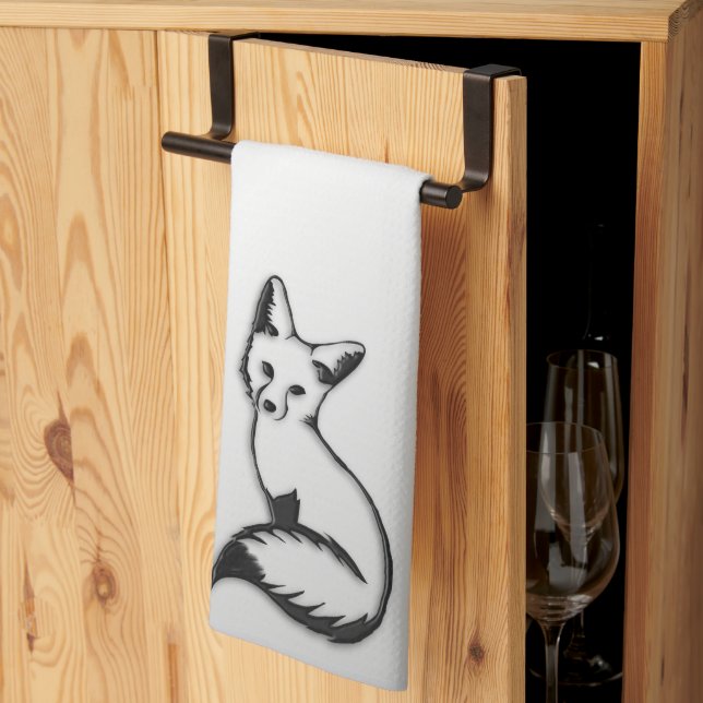 Paño De Cocina Fox plateado (Pliegue de tercios)