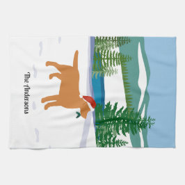 Paño De Cocina Fox Red Labrador Navidades Evergreen Santa Hat