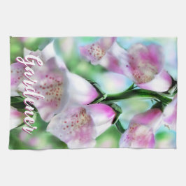Paño De Cocina Foxglove Flowers Floral Pink Garden Personalized