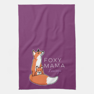 Paño De Cocina Foxy Mama Red Fox con Pup, personalizado