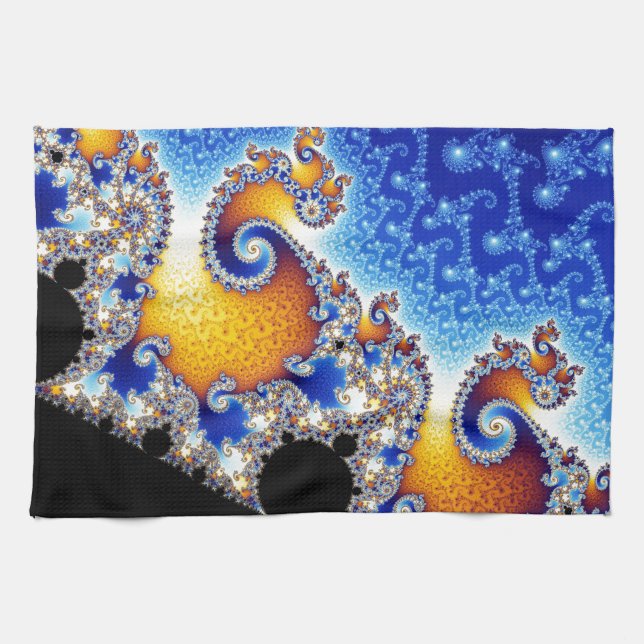 Paño De Cocina Fractal espiral doble por satélite determinado de (Horizontal)