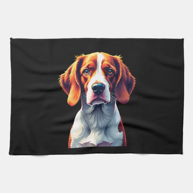 Paño De Cocina Francesa Bretaña Español Mamá Papá Perro Cara Pop  (Horizontal)