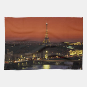 Paño De Cocina Francia, París Vista al atardecer de la Torre Eiff