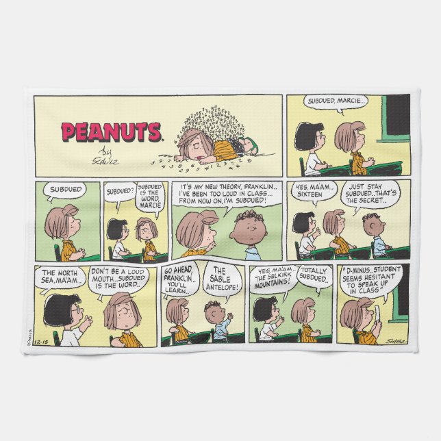 Paño De Cocina Franklin, Peppermint Patty & Marcie | Clase matemá (Horizontal)