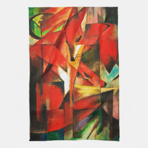 Paño De Cocina Franz Marc The Foxes Rojo Fox Expressionismo Alemá
