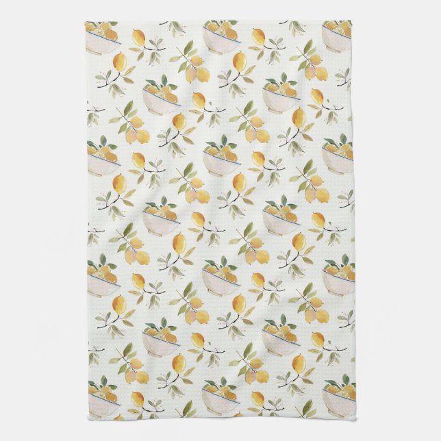 Paño De Cocina French Country Lemon Pattern (Vertical)