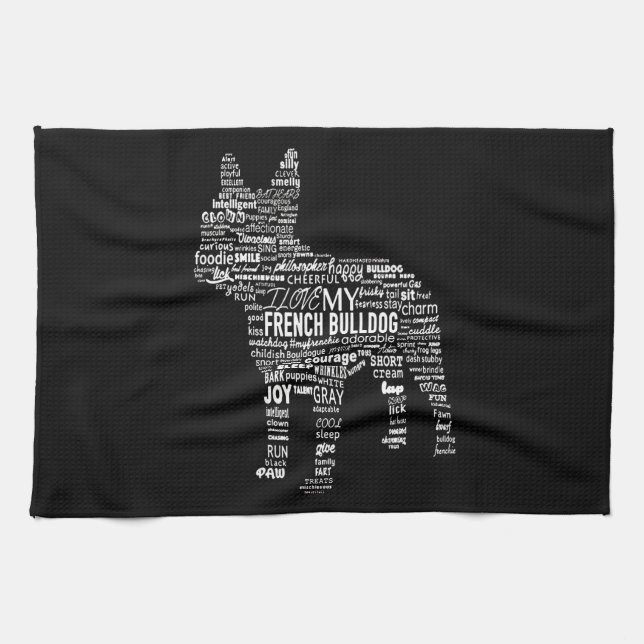 Paño De Cocina Frenchie Gift | Amo A Mi Perro De Toros Francés (Horizontal)