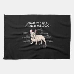 Paño De Cocina Frenchie Gift   Anatomía De Un Bulldog Francés