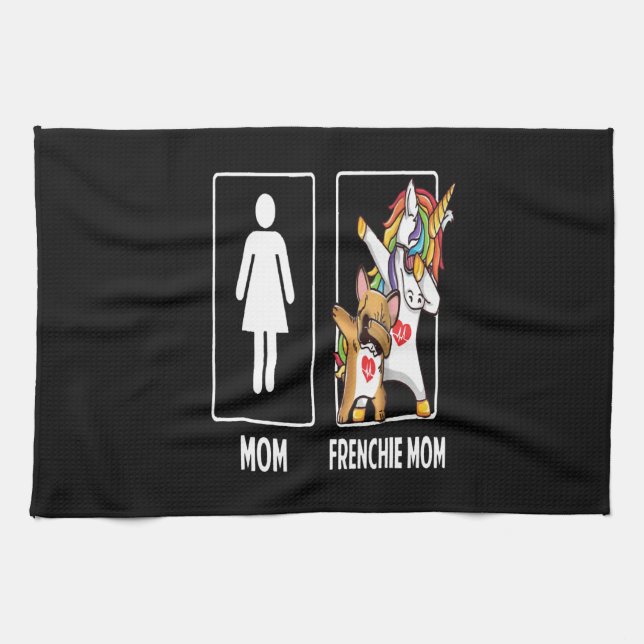 Paño De Cocina Frenchie Gift | Mamá con mamá francesa única (Horizontal)