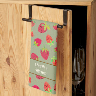Paño De Cocina Fresa Cuta Personalizada Retro A Mediados Del Sigl