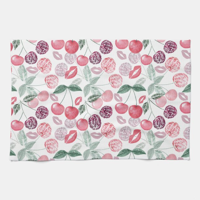 Paño De Cocina Fresa de cereza roja (Horizontal)