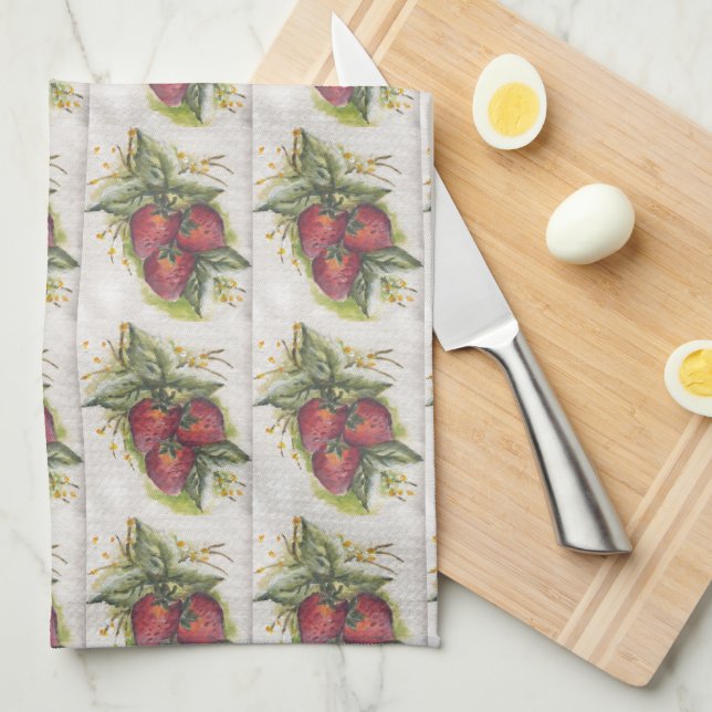 Paño De Cocina Fresas (Doblado Cuarto)