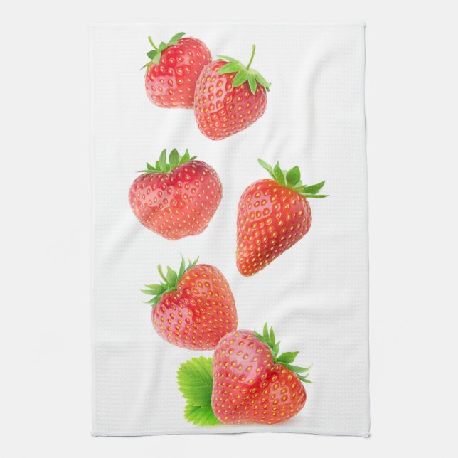 Paño De Cocina Fresas voladoras (Vertical)