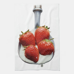 Paño De Cocina Fresas y crema