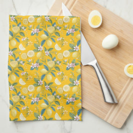 Paño De Cocina Fresh Lemon Floral Botanical Pattern 