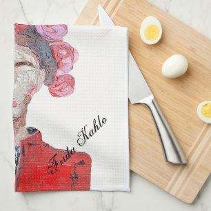 Paño De Cocina Frida Kahlo Freedom Woman Colorful Original Face