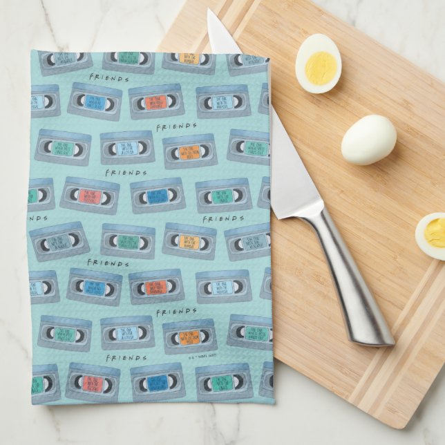 Paño De Cocina FRIENDS™ | The One With Video Tape Pattern (Doblado Cuarto)