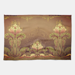 Paño De Cocina Friso floral elegante del Victorian