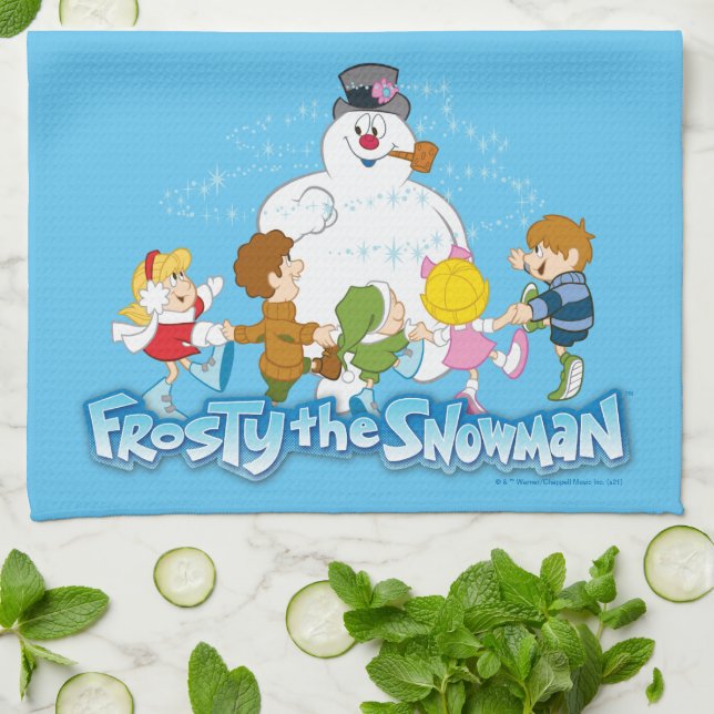Paño De Cocina Frosty the Snowman™ | Jugar con escarcha y niños (Doblado)