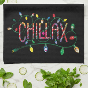 Paño De Cocina Frosty the Snowman™   Luces navideñas "Chillax"