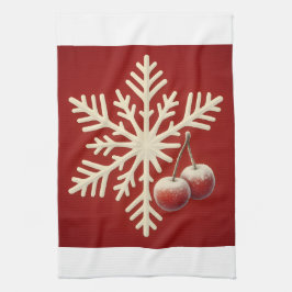 Paño De Cocina Frozen Cherry Snowflake – Winter Magic Design