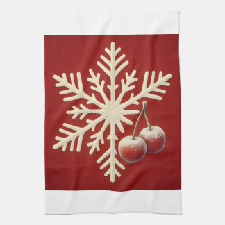 Paño De Cocina Frozen Cherry Snowflake – Winter Magic Design