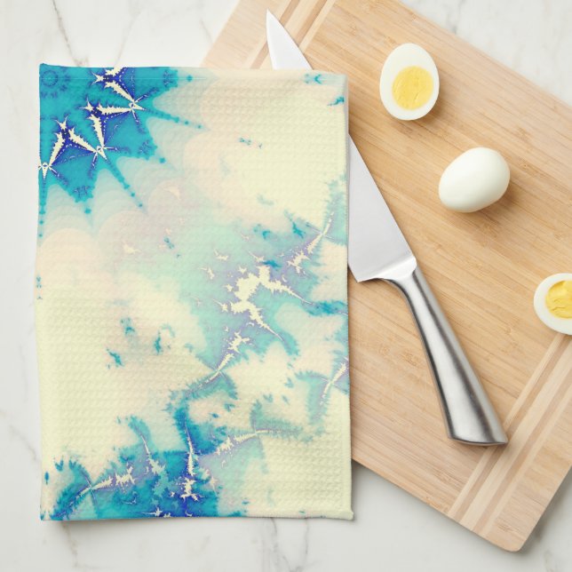 Paño De Cocina Frozen Frosty Blue Snowflake Winter Pattern (Doblado Cuarto)