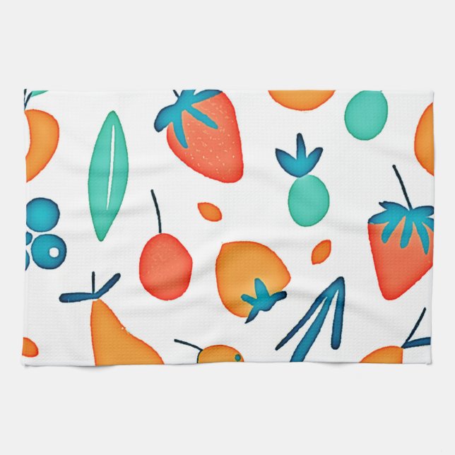 Paño De Cocina Fruit Whimsy: Modelo de juego (Horizontal)