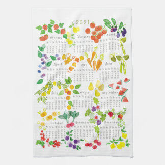 Paño De Cocina Fruits and Veggies - Calendar 2021