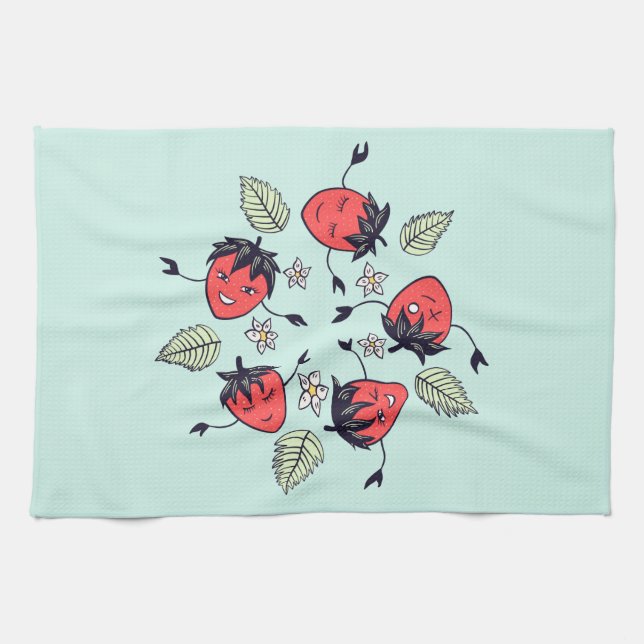 Paño De Cocina Fruta de Kawaii (Horizontal)