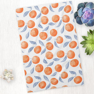 Paño De Cocina Fruta de naranja cítrica acuarela mediterránea