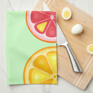 Paño De Cocina FRUTA DE VERANO Cítrico TROPICAL Naranjas limones 