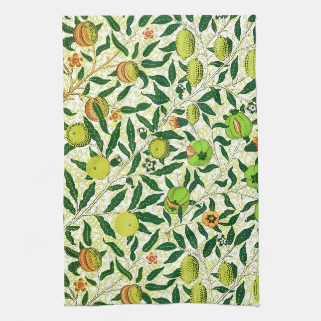 Paño De Cocina Fruta exótica de William Morris, amarilla limón (Vertical)