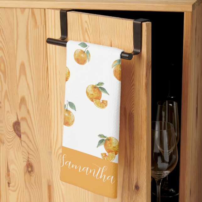 Paño De Cocina Fruta naranja (Pliegue de tercios)