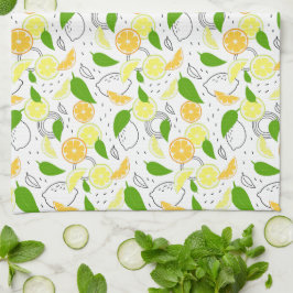 Paño De Cocina Frutas cítricas frescas Limón Naranja Modernas.