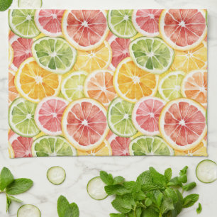 Paño De Cocina Frutas Cítricas Lima Limón Naranja Toronja