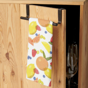 Paño De Cocina Frutas de Mercadillo Grunge Risografía Moderno