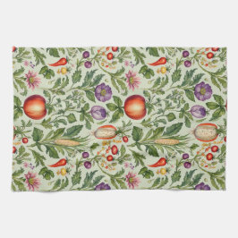 Paño De Cocina Frutas, hortalizas, flores