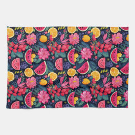 Paño De Cocina Frutas y flores tropicales