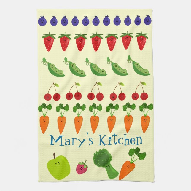 Paño De Cocina Frutas y Veggies personalizados (Vertical)