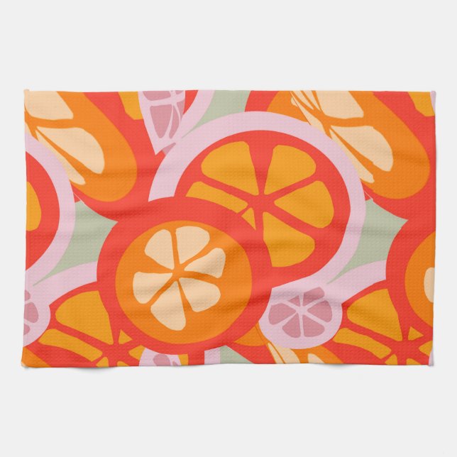 Paño De Cocina Fruto de verano brillante de pomelo naranja (Horizontal)